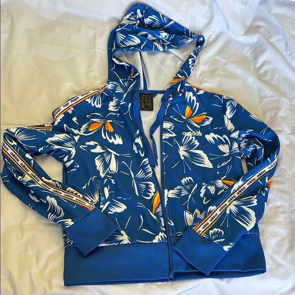 🦋 adidas butterfly print zipper hoodie